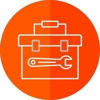 Toolbox Line Red Circle Icon vector