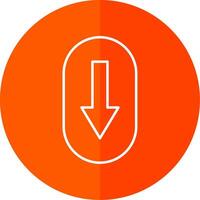 Scroll Down Line Red Circle Icon vector
