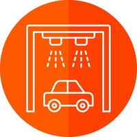 Car Wash Line Red Circle Icon vector