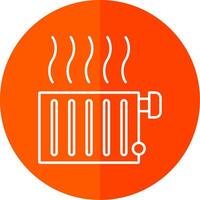 Radiator Line Red Circle Icon vector