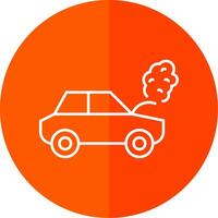 Broken Car Line Red Circle Icon vector