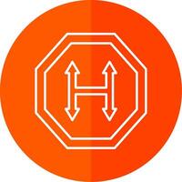 Junction Line Red Circle Icon vector