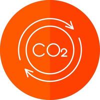Carbon Cycle Line Red Circle Icon vector
