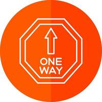 One Way Line Red Circle Icon vector