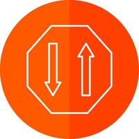 Two Way Line Red Circle Icon vector