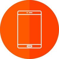 Smart Phone Line Red Circle Icon vector