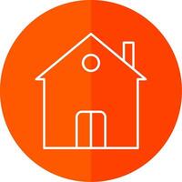 Residence Line Red Circle Icon vector