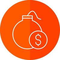 Debt Line Red Circle Icon vector