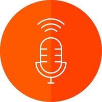 Voice Assistant Line Red Circle Icon vector