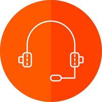 Headphone Line Red Circle Icon vector