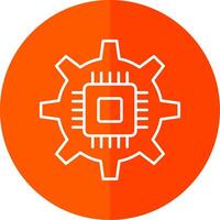 Circuit Line Red Circle Icon vector
