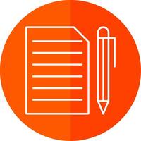 Document Line Red Circle Icon vector