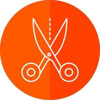 Scissors Line Red Circle Icon vector