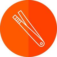 Tweezer Line Red Circle Icon vector