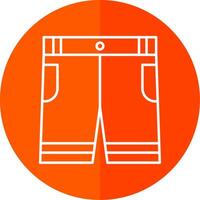 Shorts Line Red Circle Icon vector