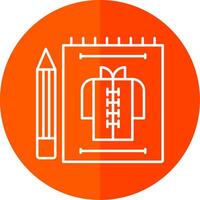 Cloth Sketch Line Red Circle Icon vector