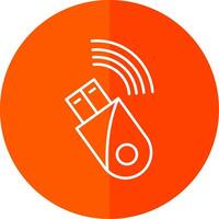 Usb Modem Line Red Circle Icon vector