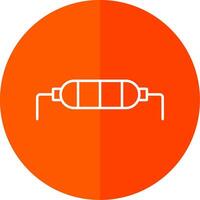 Resistor Line Red Circle Icon vector