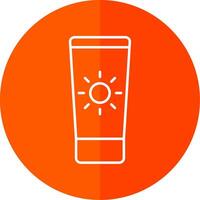 Sun Cream Line Red Circle Icon vector