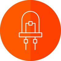 Diode Line Red Circle Icon vector