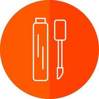 Lip Gloss Line Red Circle Icon vector