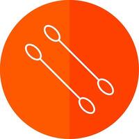 Cotton Swabs Line Red Circle Icon vector
