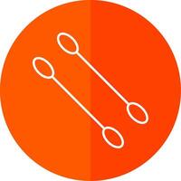 Cotton Swabs Line Red Circle Icon vector