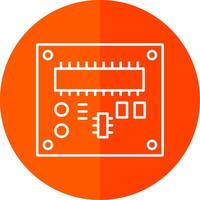 tarjeta de circuito impreso tablero línea rojo circulo icono vector