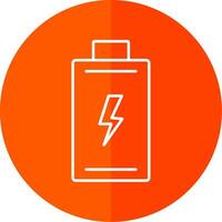 Battery Line Red Circle Icon vector