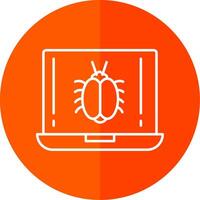 Bug Line Red Circle Icon vector