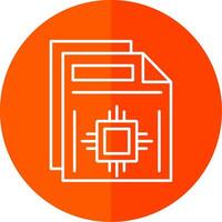 Document Line Red Circle Icon vector