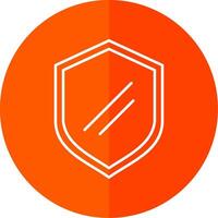 Shield Line Red Circle Icon vector