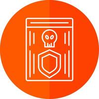 Shield Line Red Circle Icon vector