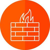 Firewall Line Red Circle Icon vector