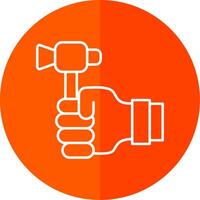 Labour Day Line Red Circle Icon vector