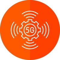 5g línea rojo circulo icono vector