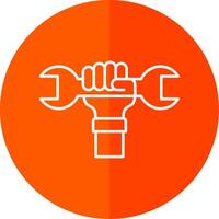 Labour Day Line Red Circle Icon vector