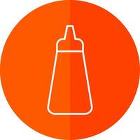 Ketchup Line Red Circle Icon vector