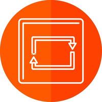 Rectangular Arrow Line Red Circle Icon vector