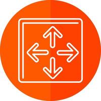 Maximize Line Red Circle Icon vector