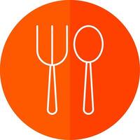 Fork Spoon Line Red Circle Icon vector