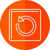Undo Line Red Circle Icon vector