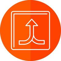Split Line Red Circle Icon vector