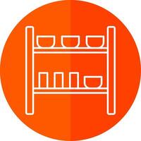 Rack Line Red Circle Icon vector