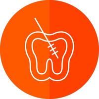 Root Canal Line Red Circle Icon vector