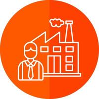 Employee Line Red Circle Icon vector