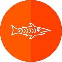 shark Line Red Circle Icon vector