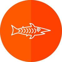 shark Line Red Circle Icon vector