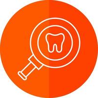 Dental Checkup Line Red Circle Icon vector