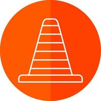 Traffic Cone Line Red Circle Icon vector
